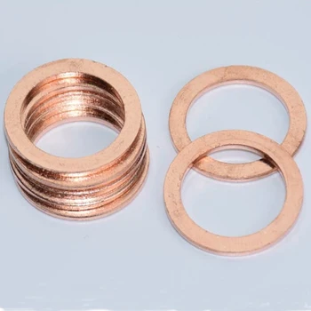 

20PCS/Lot 10*14*1MM Solid Copper Washer Flat Ring Gasket Sump Plug OilFor Boat Crush Washer Flat Seal Ring Tool Parts Accessorie