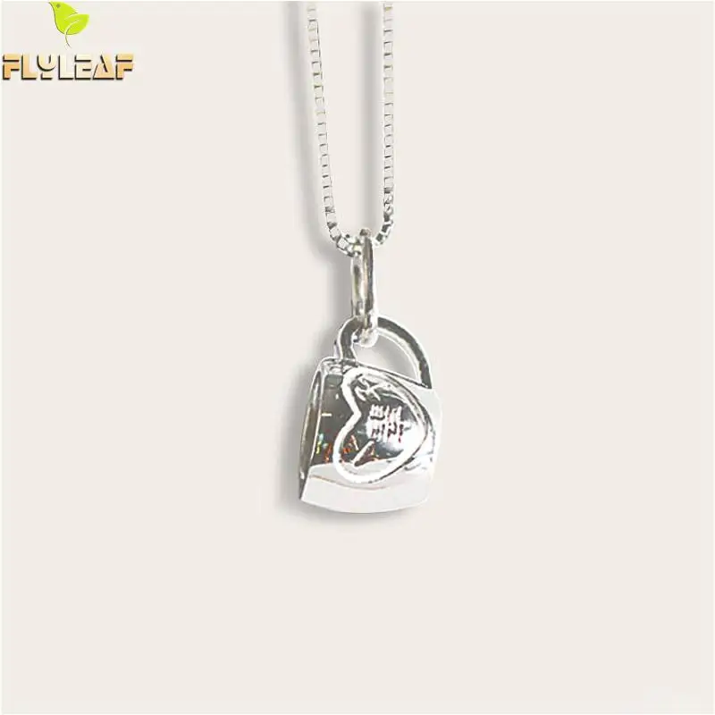 

Flyleaf 100% 925 Sterling Silver Simple Cup Pendant Necklaces For Women Prevent Allergies Fashion Party Jewelry