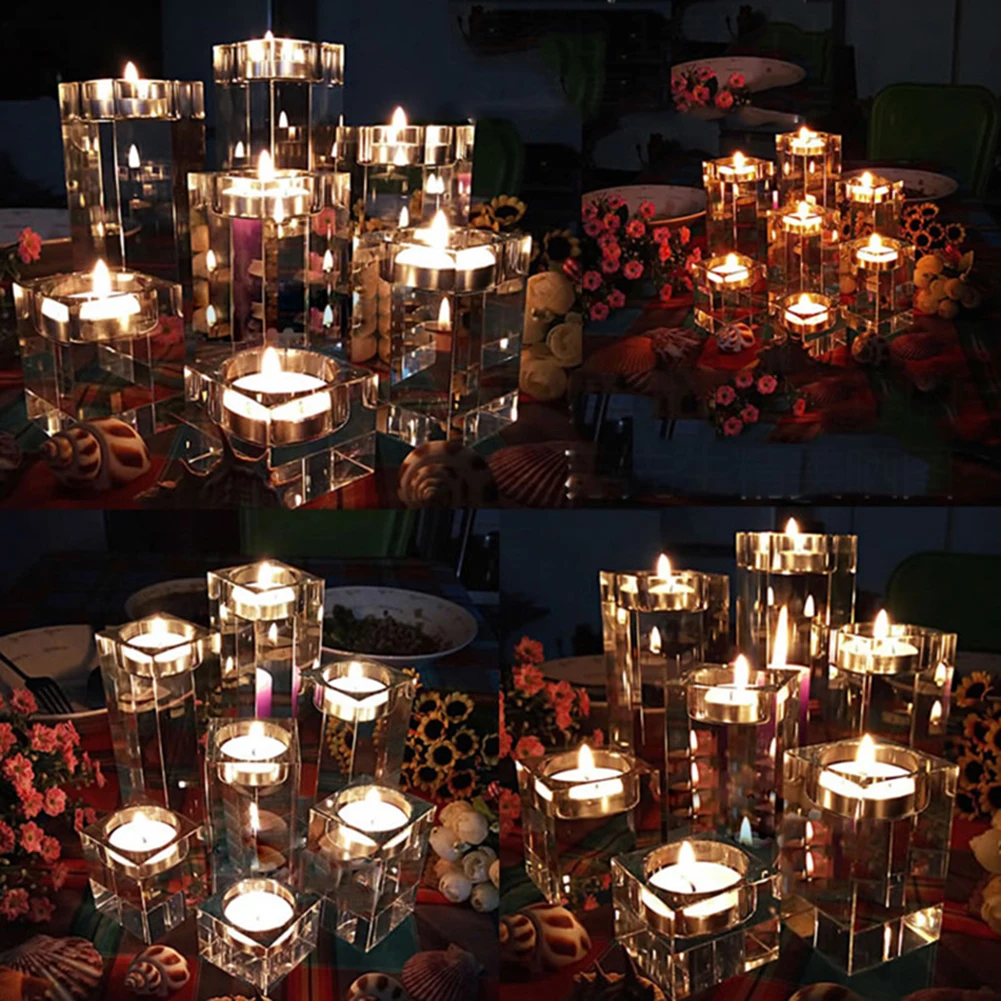 4 размера хрустальные подсвечники маленькие Подсвечники Tealight на День святого Валентина светильник для свечей обеденный стол для украшения домашнего бара