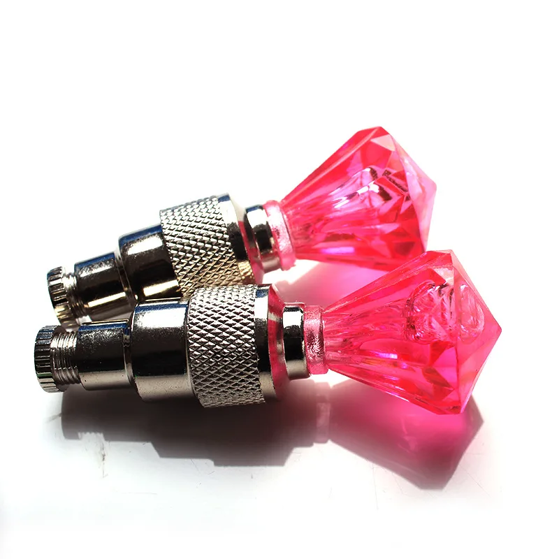 Discount Diamond Bicycle Valve stem LED Motion Activated Light Safety Cycling Lamp Wheel Tire Valve Stem Cap Fashion Bike Accessories 3