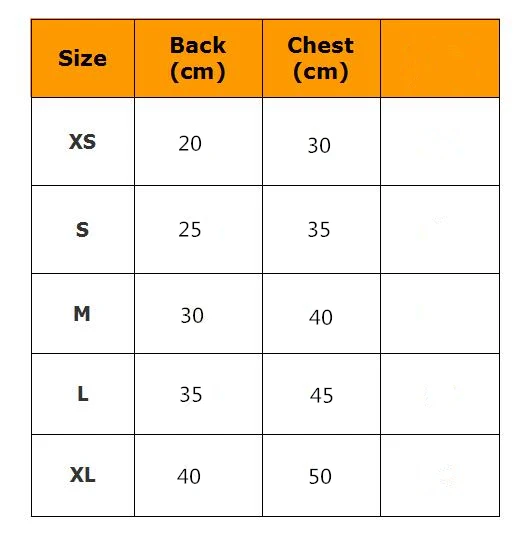 XS to XL_
