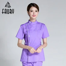 Однобортный короткий рукав для женщин медсестра Топы корректирующие брюки для девочек форма доктор одежда больницы медико