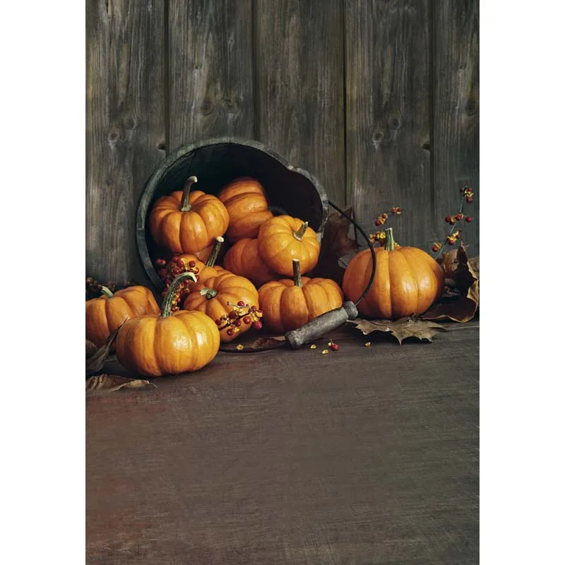 Customized vinyl cloth print Halloween pumpkin photography backdrops for children party portrait backgrounds props HA 193
