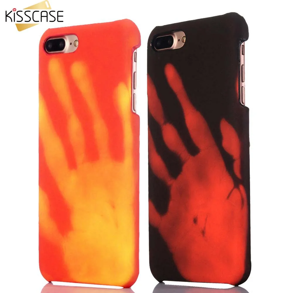 KISSCASE Thermal Induction Back Case For iPhone 7 8 TPU Phone Cases Plus 6 s 5 5S SE Cover Coque iPhone7 |
