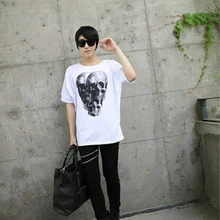 New Arrival Skeleton Demon Dark Theme Loose Novelty T Shirt Car Tshirt Men Brand Clothing Justin Bieber Purpose Tour T-shirt