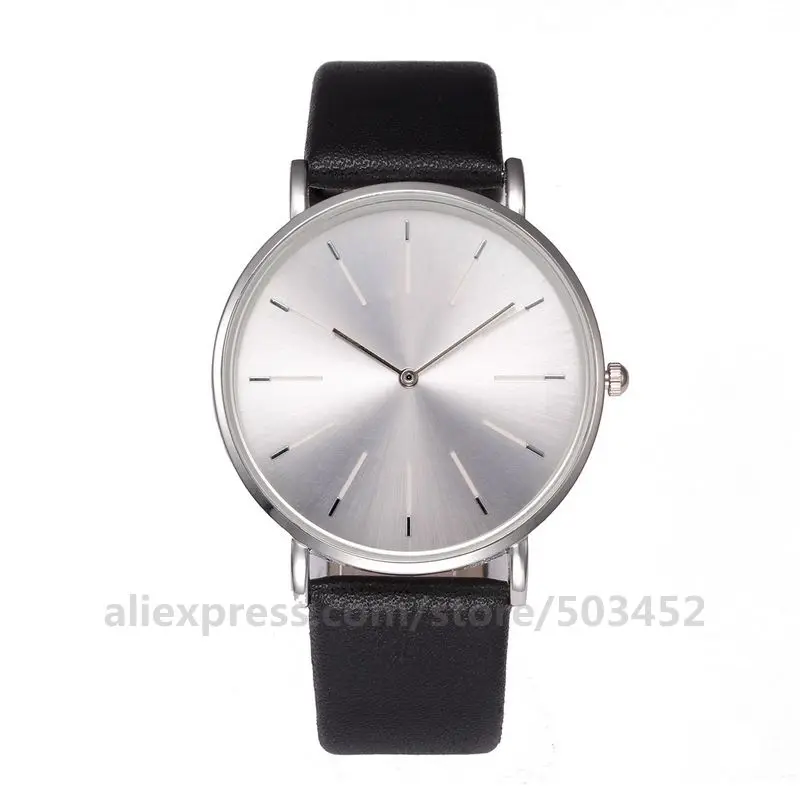 black-white dial 100 шт./лот, 8618, простой стиль, новая мода, логотип на заказ, элегантные женские и мужские кварцевые наручные часы с кожаным ремешком - Цвет: black-white dial