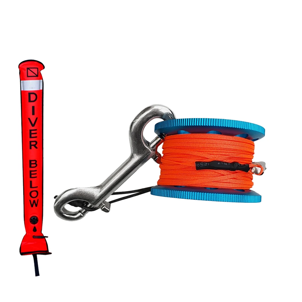 Scuba Diving SMB Surface Marker Buoy Signal Tube With Dive Reel Spool Dive Buoy Underwater Dive Gear Equipment Snorkeling Diver
