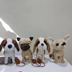 Симпатичные электронные реальной жизни плюшевые собаки петь и ходьба Шарпей чучело Мягкая кукла эклектический собака забавные игрушки