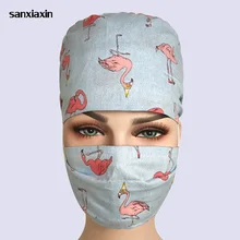 wholesale Cartoon printing Medical Hospital Laser Eye Operating room Work Cap Elastic Bandage Unisex surgical nurse doctor hat