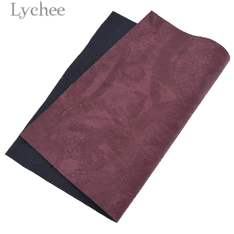 Lychee Life 29x21 см A4 тисненая Цветочная кожаная ткань высокого качества Синтетическая Кожа DIY материал для сумок одежды