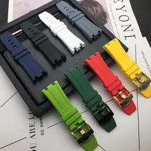 28 мм черный синий 15703 натуральный резиновый силиконовый ремешок для часов для мужчин ремешок для часов AP часы Audemars и Piguet ремень логотип инструменты