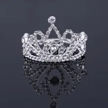 Настоящие прямые продажи модные тиары из цинкового сплава мини и горный хрусталь Круглая тиара Корона для новорожденных