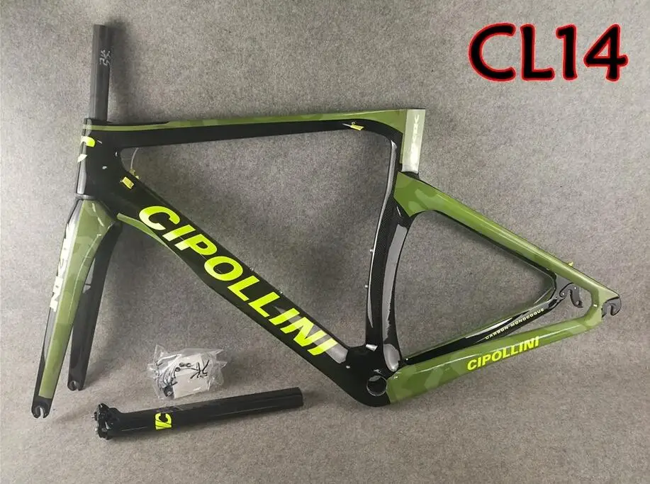 T1100 карбоновые дорожные рамы Cipollini NK1K карбоновые рамы для дорожного велосипеда 3k или 1k карбоновые велосипедные рамы V тормоза или дисковые тормоза - Цвет: CL14