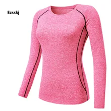 Women Long Sleeve Sports T Shirts Compression BaseLayer Tops Yoga Running shirts Slim Stretch Elasticity Sports Blouse