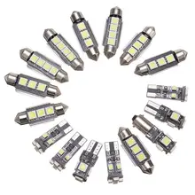 16 pezzi/set XC90 auto luci interne luci LED bianco luce DC12V luce di lettura della lampada di larghezza 2003-2011 modelli