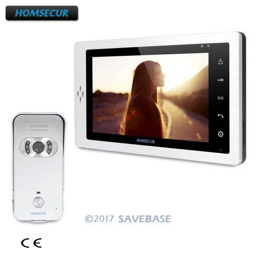 Проводная система видеодомофона hompur 1V1 7 &quotс функцией громкой связи + серебристая