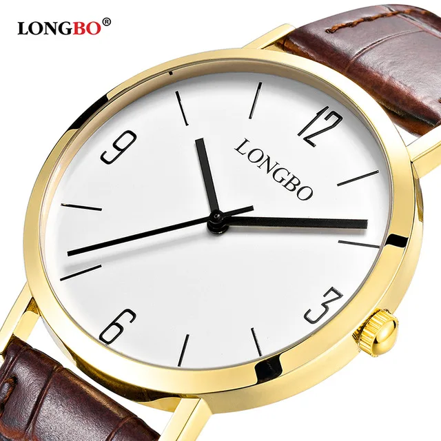 

2017 LONGBO Luxury Quartz Watch Casual Fashion Leather Strap Watches Men Women Couple Watch Sports Analog Wristwatch Gift 80269