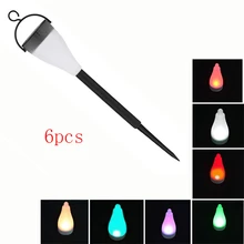 6 шт. светодиодный солнечный свет RGB огни пейзаж газон Водонепроницаемый Уличные светильники на солнечной батарее сад двора Путь Газон украшение для вечеринки