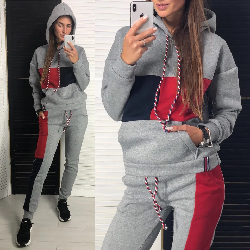 women suede track suit