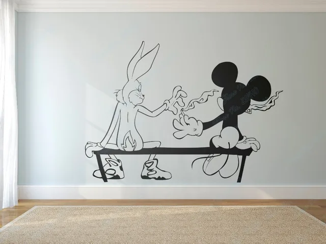 Funny Silhouette Mouse and Bunny Interior Design Bedroom Living Room ... Funny Silhouette Mouse and Bunny Interior Design Bedroom Living Room ...