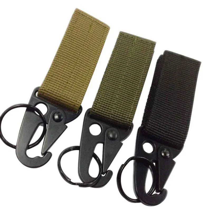 

Camping Military Nylon Key Hook Hiking Sport Webbing Molle Buckle Hanging Belt Carabiner Clip Outdoor Tools 3 Colors