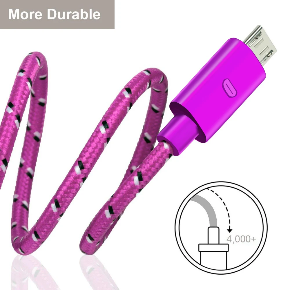 Олаф Micro USB кабель 1 м 2 м 3 м нейлоновый плетеный кабель для быстрой зарядки для samsung S7 Xiaomi LG huawei Tablet Android USB зарядное устройство Шнур