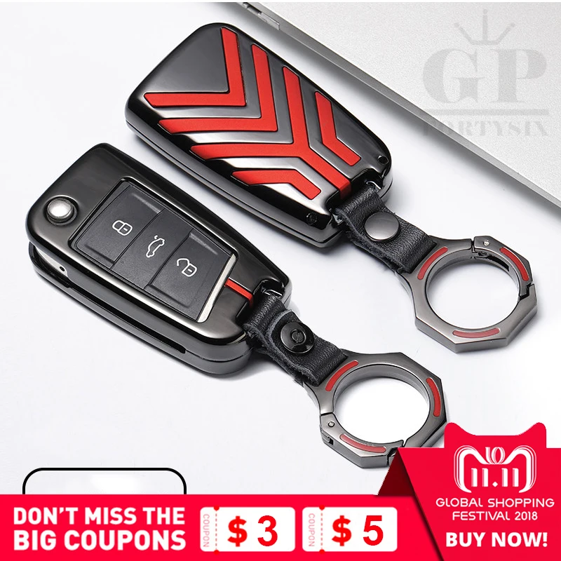 

Zinc Alloy Car Key Case Key Bag Cover For Volkswagen Golf 7 MK7 Tiguan Touran 2017 For Skoda Octavia A7 RS For Seat Leon Ibiza