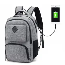 Для мужчин женщин рюкзак 15 дюймов Сумка для ноутбука с зарядка через usb интерфейс большой ёмкость мужской спорт на открытом воздухе