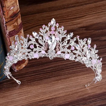 

H1092 Drill Gang Bride Headwear Korean Powder Drill Crystal Manual A String Of Beads Bride An Crown Hair Hoop