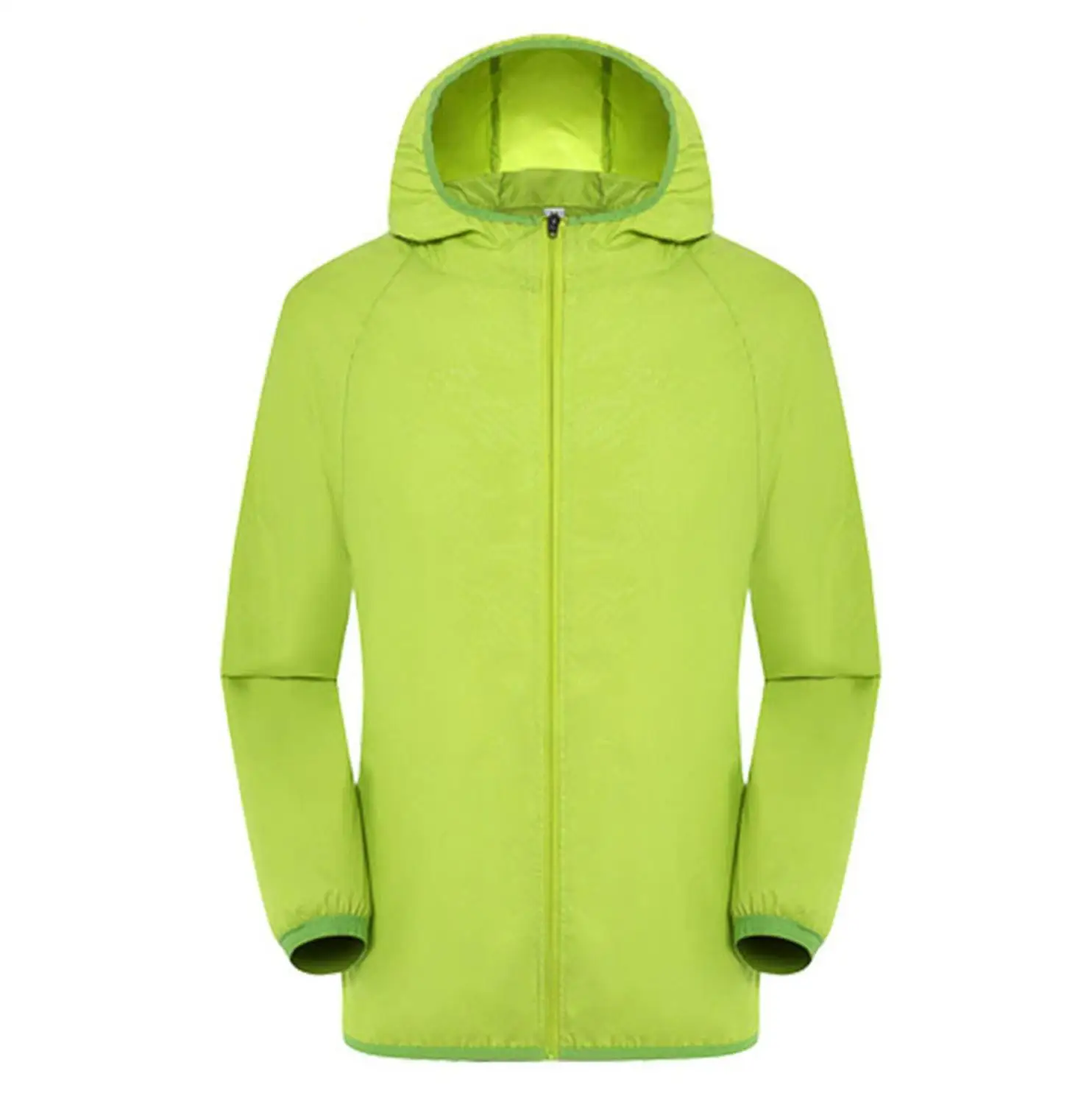 Мужские и женские повседневные куртки с капюшоном, ветрозащитные водонепроницаемые ультра-светильник, непромокаемая Ветровка унисекс размера плюс, одежда для велосипеда - Цвет: Зеленый