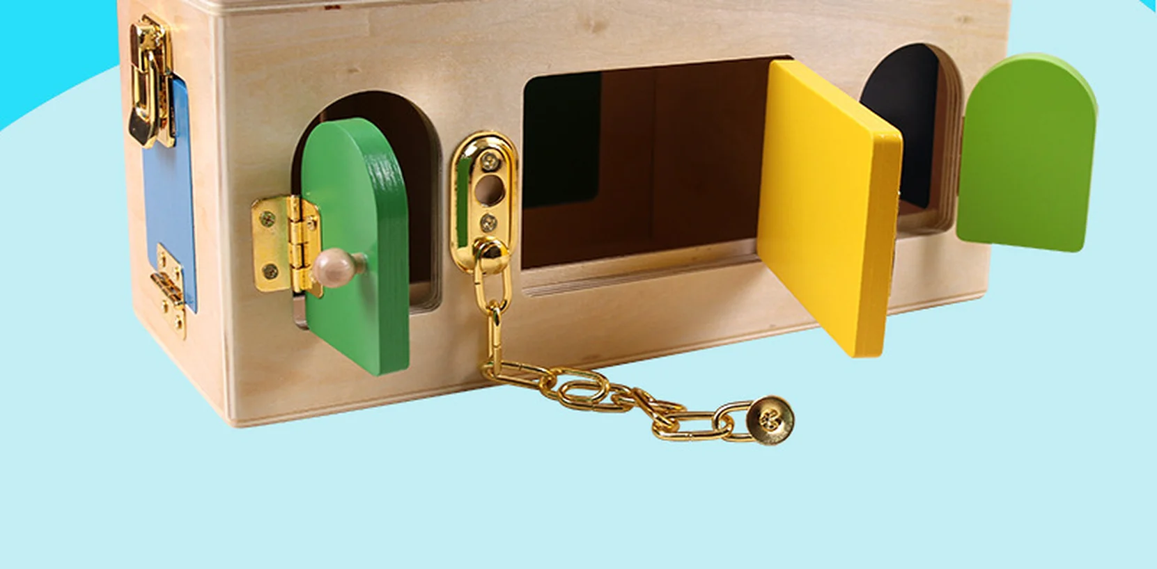  2019 Montessori materials wooden lock and unlocking box teaching aids Children Learning educational - 32990952547