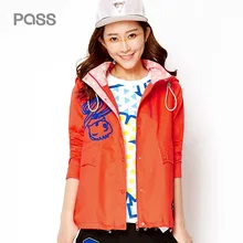PASS 2017 New Arrival font b Women b font Spring Coat Fashion Single breasted Cartoon Logo