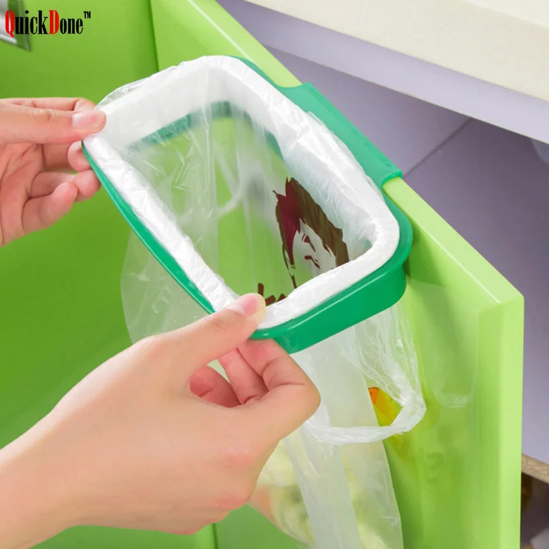 

QuickDone 1Pc Hanging Garbage Bag Holder Kitchen Cupboard Door Rack Stand Storage Trash Bags Holders Kitchen Accessories AKC6110