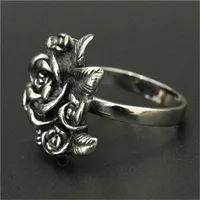 1pc New Arrival Rose Flower Ring 316L Stainless Steel Man Boy Fashion Cool Design Lover Rose Ring 2