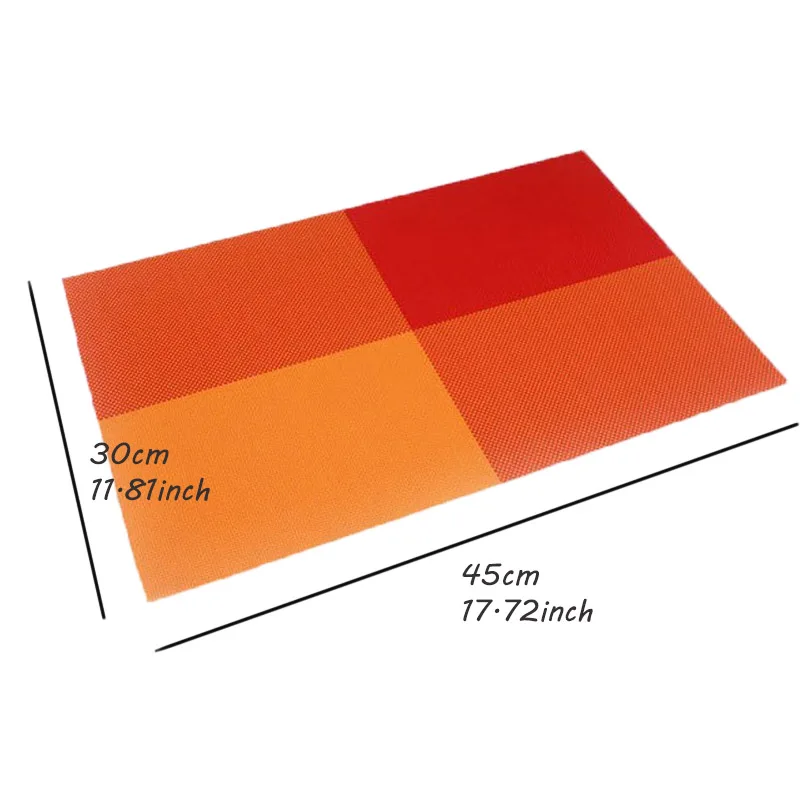 4PCS/Iot PVC Table Mats Placemat 8 Colors Decoration Kitchen Tables Dinning Waterproof Tableware Pad Coaster Coffee Place Mats