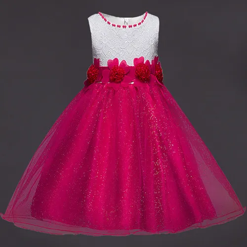 Summer-Flower-Lace-Girls-Wedding-Pageant-Party-Dresses-Princess-Formal-Prom-Gowns-Size-3-14-Years
