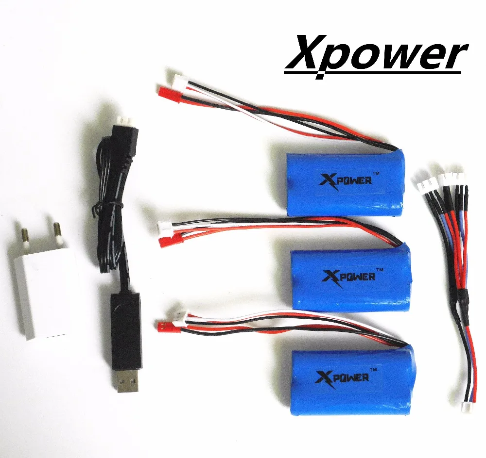 3 шт. 7 4 В 1500 мАч Xpower li po lipo батарея и USB зарядное устройство в 1 кабель для DH9053 9101 mjx f45