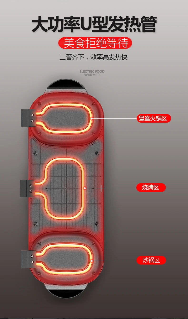 Двойной горячий горшок, электрическая форма для выпечки, Многофункциональный горячий горшок, домашний электрический гриль, электрическая машина для выпечки, бездымного барбекю