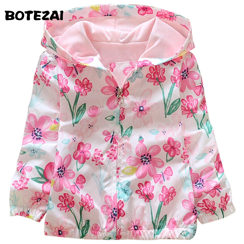 

2018 Spring Girls Hoody Jackets baby girl raincoats children hoodies Girls Clothes Children's outerwear girls raincoat 2-6years