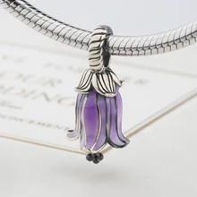 SG Hot sale 925 sterling silver Purple flowers beads fit original pandora bracelet charms diy fine jewelry making for girls gift SG Hot sale 925 sterling silver Purple flowers beads fit original pandora bracelet charms diy fine jewelry making for girls gift