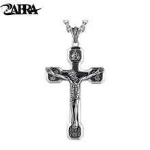 ZABRA Luxury Solid 925 Silver Religion & Cross Pendants Sculpture Design 4 Choices For Man Women Jewelry Punk Biker soqmo solid 925 silver skull pendant for biker man cool snake budda sculpture mens vintage gothic punk pendants jewelry sqm023