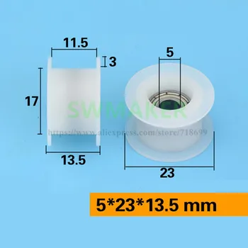 

5*23*13.5mm 3D printer, H groove, belt pulley, I rubber, embedded 695 bearing pulley