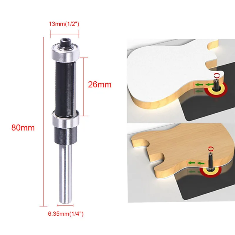 Buy Flush Trim Router Bit Top & Bottom Bearing 1" H X