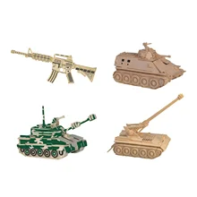 Chanycore ребенок учится Развивающие деревянные Игрушечные лошадки 3D Puzzle Военная Униформа пистолет M4 бак БМП подарки для детей 4292