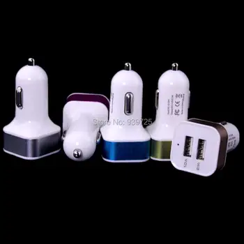 

Redbearlin 2.1A+1A Dual usb ports Aluminum Alloy metal Car Charger Adapter for iphone 4 5 6 6s for samsung htc mp3