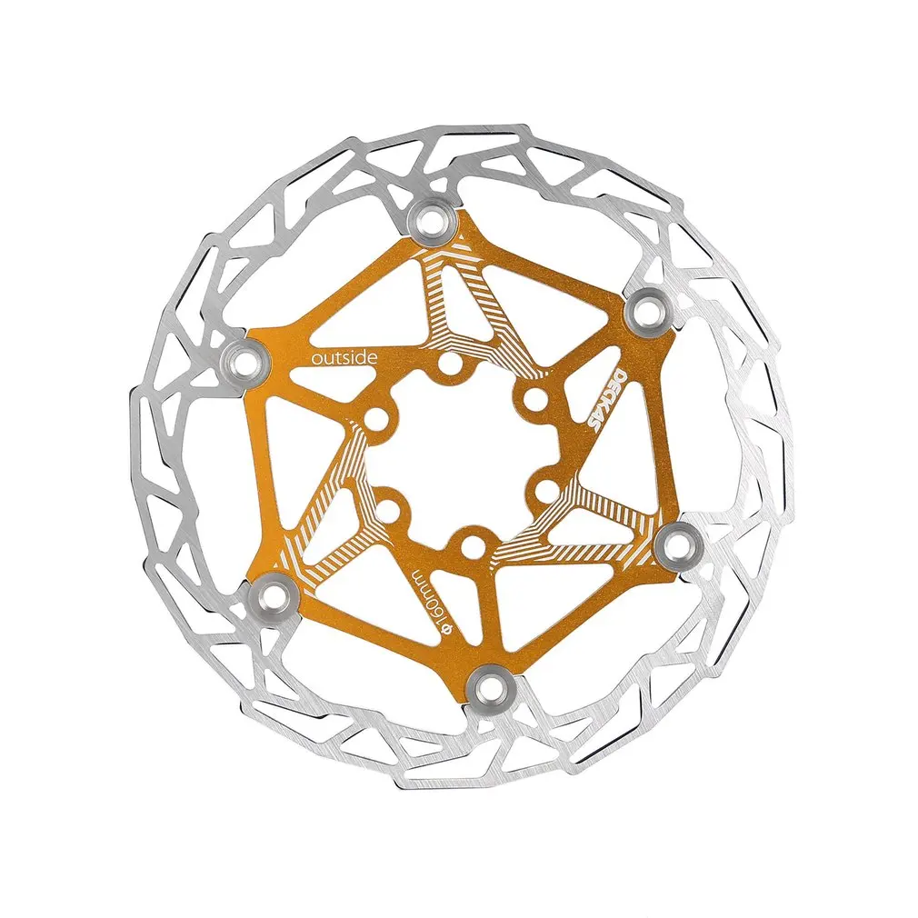 7 видов цветов DECKAS ультра-светильник MTB горный велосипед тормозной диск поплавок плавающие колодки 160 мм 6 Болт роторы запчасти велосипедные аксессуары - Цвет: gold