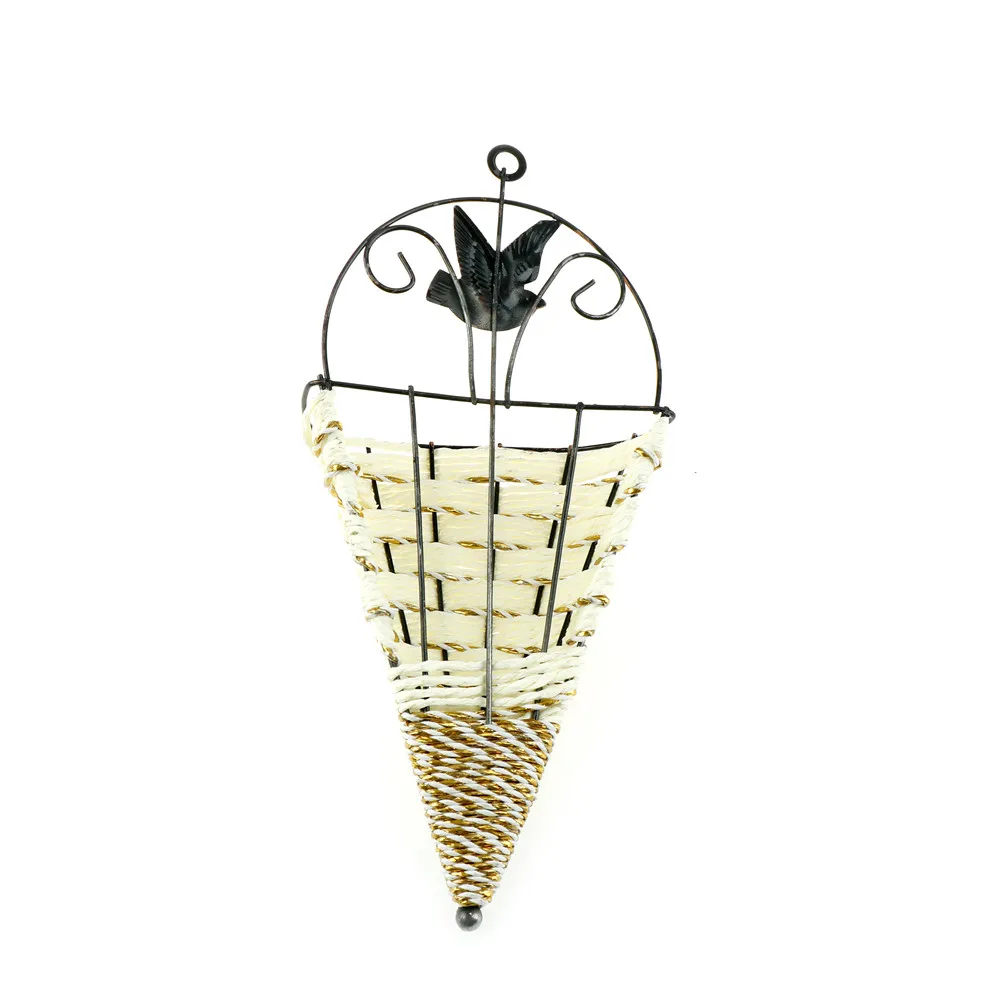 Romantic Hanging Iron Shelving Flower Vase Drie Iron Shelving Flower Vase Garden Modern Brief Creative Decorations Random Color