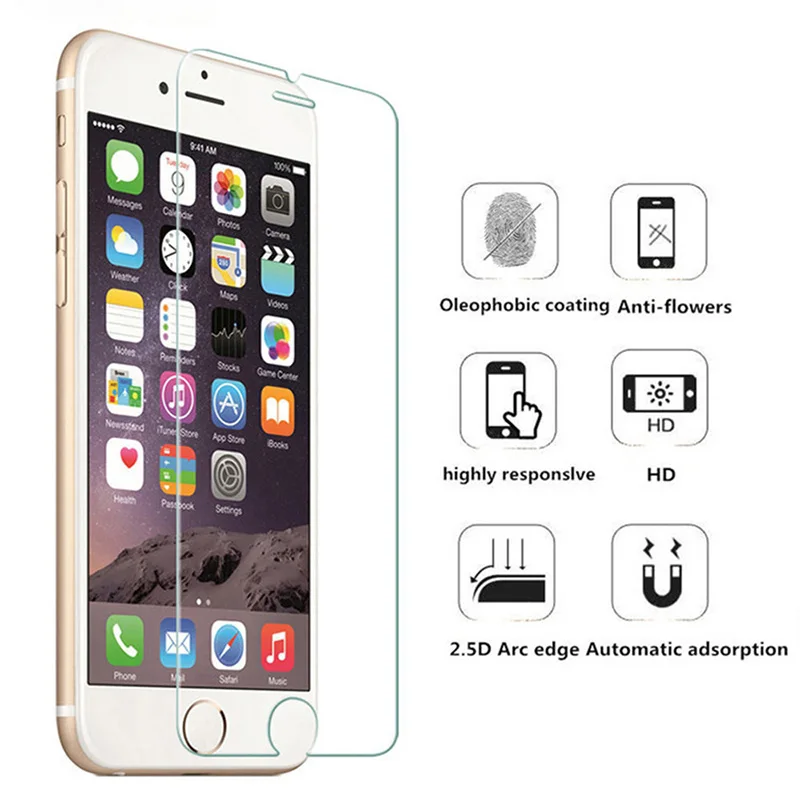 For iPhone XR Protective Glass Screen Protectors For iPhone 7 8 Plus X 10 XS Max 6 6S 6 S Plus XR Tempered Glass Film