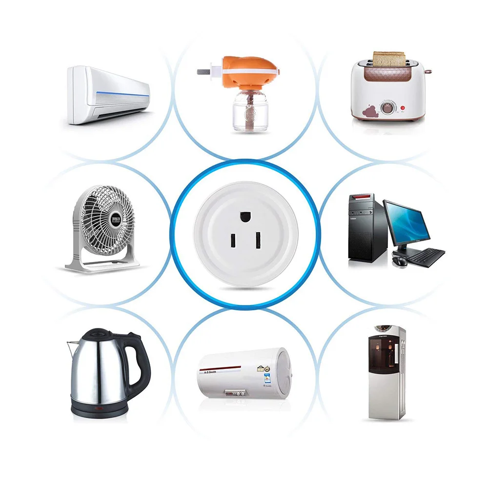 4 шт. умная розетка для питания Мини WiFi штепсельная США поддержка Alexa Google Home с