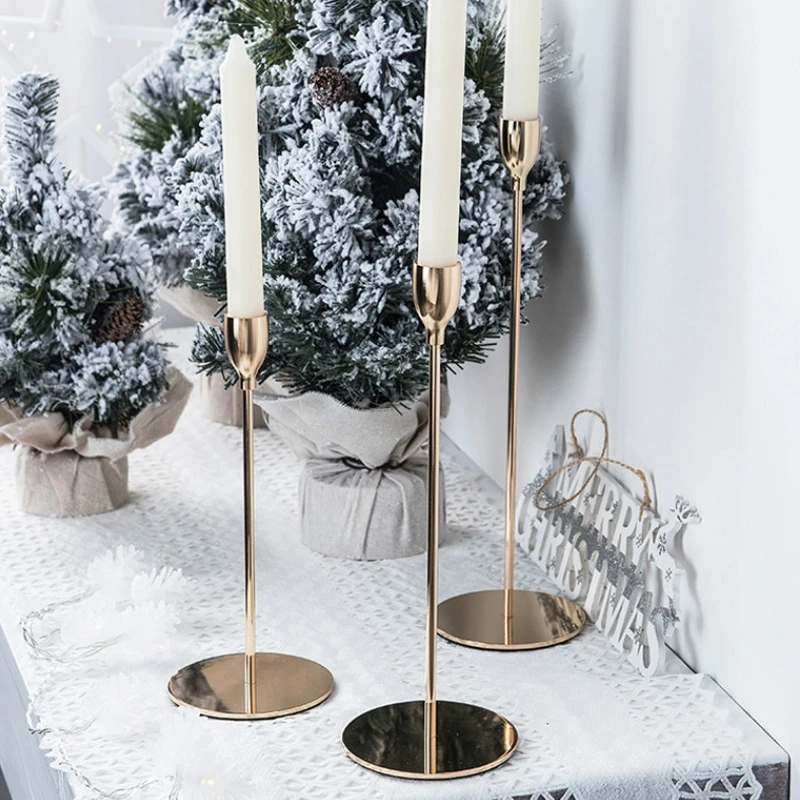 Скандинавские Инс гальваническим колоннаром подсвечник модель свечей ужин романтичное украшение для свадьбы